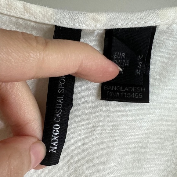 Mango Womens White Peasant Cottagecore Prairie Cotton Button Down Dress Medium - Picture 8 of 14